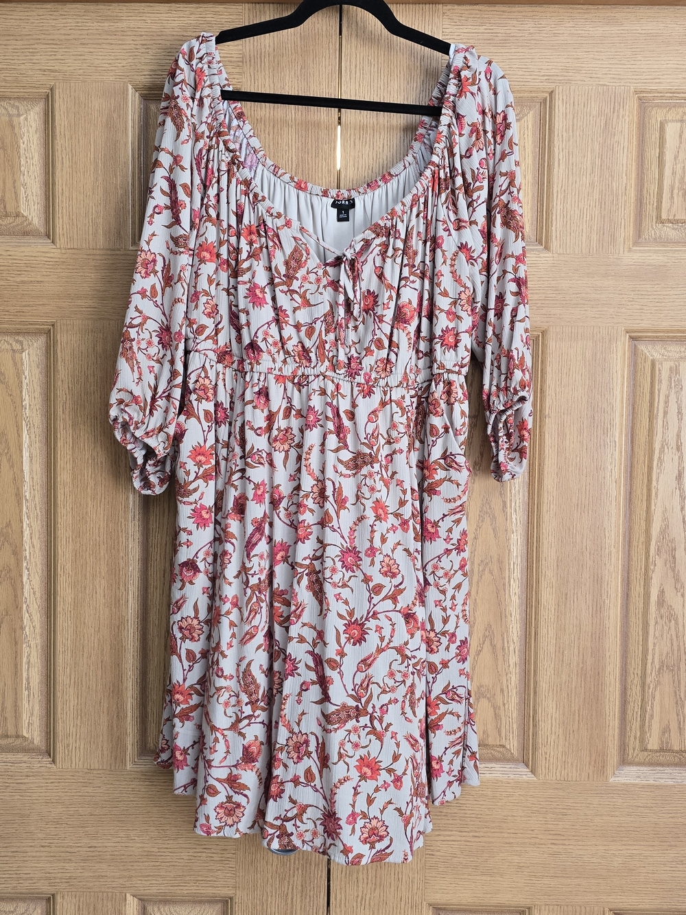 torrid Floral Mini Dress in Pink and Cream